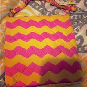 Pink and yellow purse